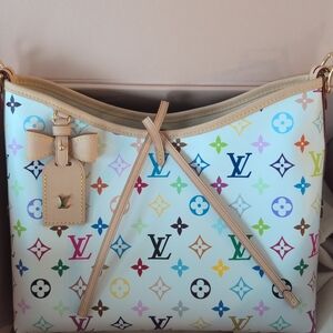 Louis Vuitton White Shoulder Bag with Multicolor Pattern